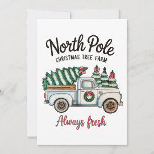 Cartes Pour Fêtes Annuelles Ferme de sapins de Noël du Pôle Nord Camion toujou