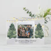 Cartes Pour Fêtes Annuelles Ferme de sapins de Noël pour photo de famille rust (Debout devant)