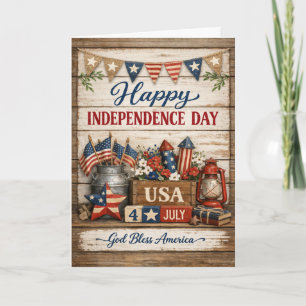 Cartes Pour Fêtes Annuelles Ferme de Style Joyeux Jour de l'Indépendance