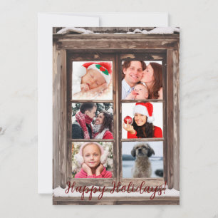 Cartes Pour Fêtes Annuelles Ferme de vacances Hiver Fenêtre 6 Photo