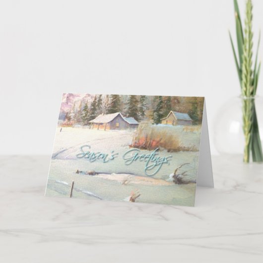 Cartes Pour Fêtes Annuelles FERME D'HIVER & ÉTANG par SHARON SHARPE (Devant)