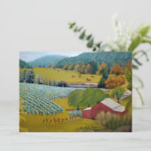 Cartes Pour Fêtes Annuelles Ferme du vignoble ensoleillé (Debout devant)