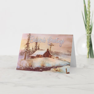 Cartes Pour Fêtes Annuelles FERME et CAVALIERS d'HIVER par SHARON SHARPE