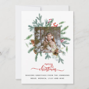 Cartes Pour Fêtes Annuelles Ferme Rouge Blanc Buffle Chèque photo Noël