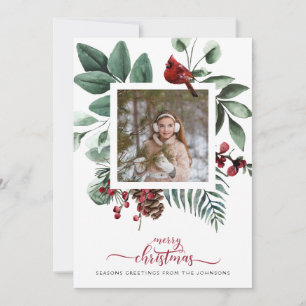 Cartes Pour Fêtes Annuelles Ferme Rouge Chèque photo Cardinal de Noël