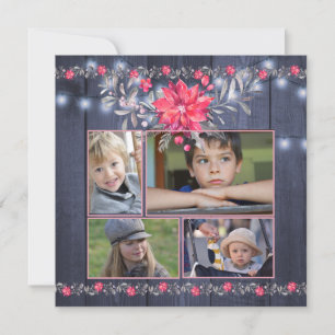 Cartes Pour Fêtes Annuelles Ferme rustique Bleu Grange Bois Noël 5 Photos