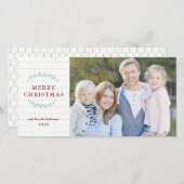 Cartes Pour Fêtes Annuelles Ferme rustique Bois élégant Photo Noël (Devant / Derrière)