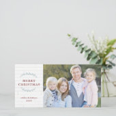 Cartes Pour Fêtes Annuelles Ferme rustique Bois élégant Photo Noël (Debout devant)