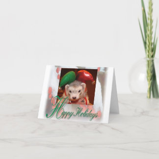 Cartes Pour Fêtes Annuelles Ferret Elf Christmas Card