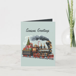 Cartes Pour Fêtes Annuelles Festif ajouter le message train de Noël