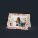Cartes Pour Fêtes Annuelles Festif Art populaire Tile Frame photo de vacances<br><div class="desc">Cadre en carreaux de motif d'art populaire coloré,  carte de vacances photo. La carte intérieure offre trois espaces de modèle photo collage et plusieurs lignes de texte pour message personnel,  noms et année.</div>
