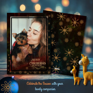 Cartes Pour Fêtes Annuelles Festif Black Green Photo Joyeux Noël