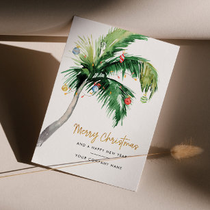 Cartes Pour Fêtes Annuelles Festif Business Logo de Noël Palm Tree