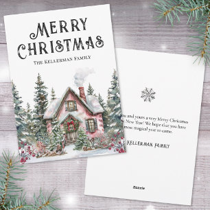 Cartes Pour Fêtes Annuelles Festif Cabine d'hiver Joyeux Noël