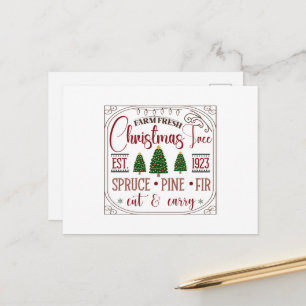 Cartes Pour Fêtes Annuelles Festif Christmas Farmhouse mot art