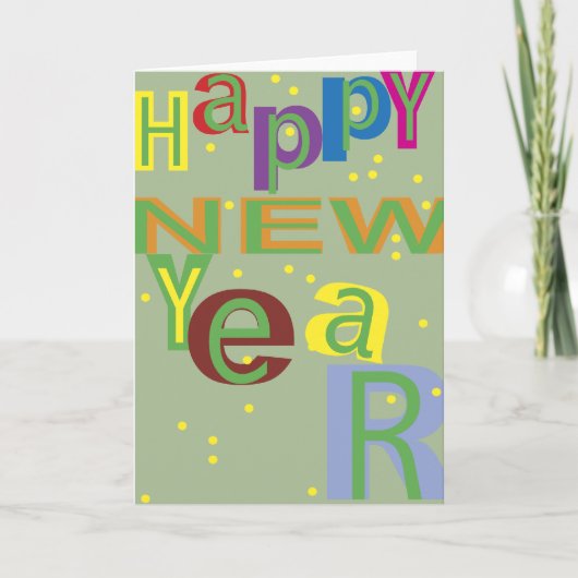 Cartes Pour Fêtes Annuelles Festif Confetti Splash Nouvel An (Devant)