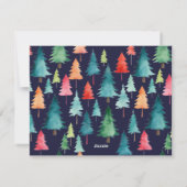 Cartes Pour Fêtes Annuelles Festif d'aquarelle de la forêt de Noël (Dos)