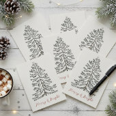 Cartes Pour Fêtes Annuelles Festif de crème Joyeux arbre d'hiver de Noël