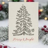 Cartes Pour Fêtes Annuelles Festif de crème Joyeux arbre d'hiver de Noël