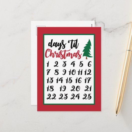 Cartes Pour Fêtes Annuelles Festif de Noël (Devant/Arrière en situation)