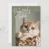 Cartes Pour Fêtes Annuelles Festif de Pawsitive Chat Photo Sage Vert Noël (Devant)