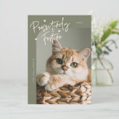 Cartes Pour Fêtes Annuelles Festif de Pawsitive Chat Photo Sage Vert Noël (Debout devant)