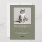 Cartes Pour Fêtes Annuelles Festif de Pawsitive Chat Photo Sage Vert Noël (Dos)