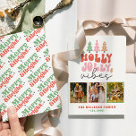 Cartes Pour Fêtes Annuelles Festif Décontracté Retro Photo de Noël<br><div class="desc">Festif Décontracté Retro Noël Photo Holiday Card</div>