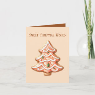 Cartes Pour Fêtes Annuelles Festif doux voeux de Noël cookie arbre