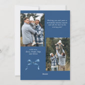 Cartes Pour Fêtes Annuelles Festif Dusty Blue Christmas Bow Ribbon 3 Photo (Dos)