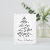 Cartes Pour Fêtes Annuelles Festif Elegant Silver Joyeux Noël (Debout devant)