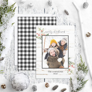 Cartes Pour Fêtes Annuelles Festif Ferme Joyeux Noël Plaid Photo