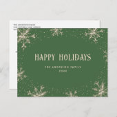 Cartes Pour Fêtes Annuelles Festif Feu vert de neige (Devant / Derrière)