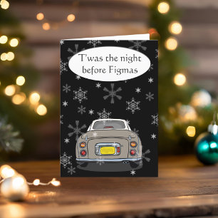 Cartes Pour Fêtes Annuelles Festif Figaro Car Topaz Mist Christmas Card
