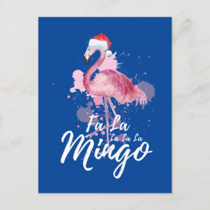 Cartes Pour Fêtes Annuelles Festif flamant rose de Noël