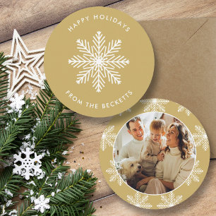 Cartes Pour Fêtes Annuelles Festif Flocon de neige photo de Noël