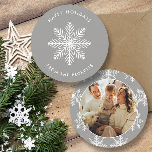 Cartes Pour Fêtes Annuelles Festif Flocon de neige photo de Noël