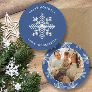 Cartes Pour Fêtes Annuelles Festif Flocon de neige photo de Noël