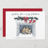 Cartes Pour Fêtes Annuelles Festif foyer confortable Simple Pays Noël H (Devant / Derrière)