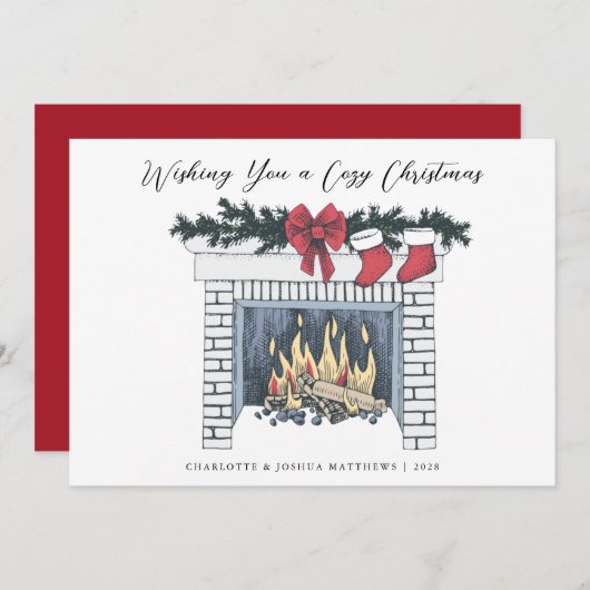 Cartes Pour Fêtes Annuelles Festif foyer confortable Simple Pays Noël H (Devant / Derrière)