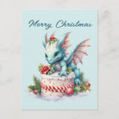 Cartes Pour Fêtes Annuelles Festif gâteau dragon de Noël ajouter le texte Vaca (Devant)
