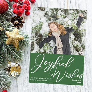 Cartes Pour Fêtes Annuelles Festif Green Joyful Wives Christmas Family Photo