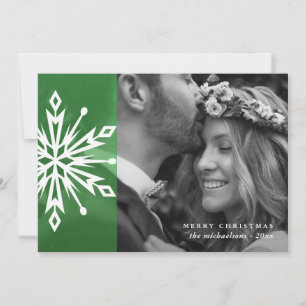 Cartes Pour Fêtes Annuelles Festif Green Snowflake Joyeux Noël Photo