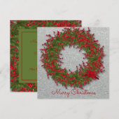 Cartes Pour Fêtes Annuelles Festif Holiday Wreath (Devant / Derrière)