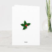 Cartes Pour Fêtes Annuelles Festif Holly Tree Berry Snowflake Noël (Dos)