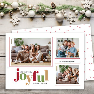 Cartes Pour Fêtes Annuelles Festif Joyful 3 Photo Noël