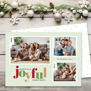 Cartes Pour Fêtes Annuelles Festif Joyful 3 Photo Noël