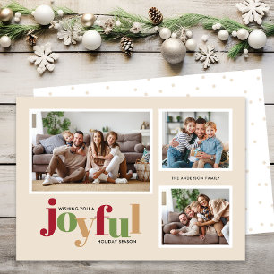 Cartes Pour Fêtes Annuelles Festif Joyful 3 Photo Noël