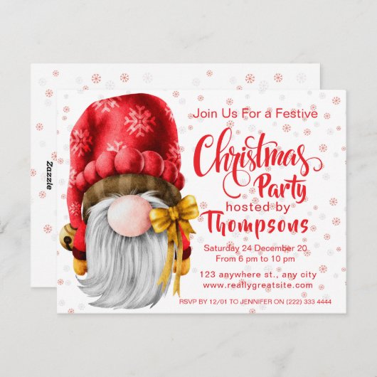 Cartes Pour Fêtes Annuelles Festif mignon Santa Clause fête de Noël (Devant / Derrière)