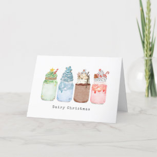Cartes Pour Fêtes Annuelles Festif Milkshakes Dairy Christmas Card
